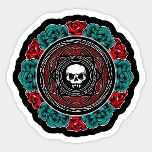 Skull and Flowers Sticker